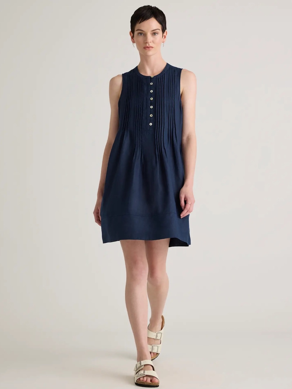 Quince European Linen Sleevless Swing Dress